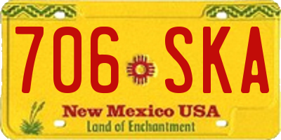NM license plate 706SKA