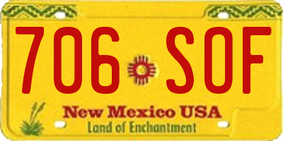 NM license plate 706SOF
