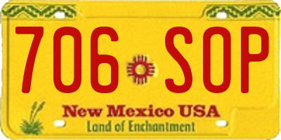 NM license plate 706SOP