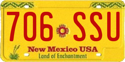 NM license plate 706SSU