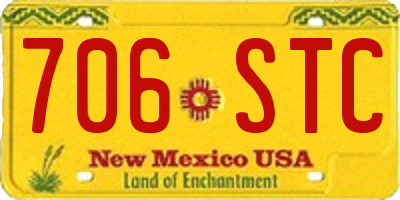 NM license plate 706STC