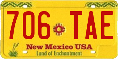 NM license plate 706TAE