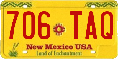 NM license plate 706TAQ