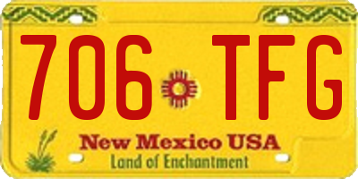 NM license plate 706TFG