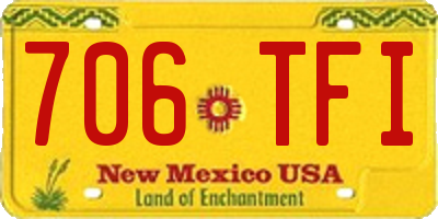 NM license plate 706TFI