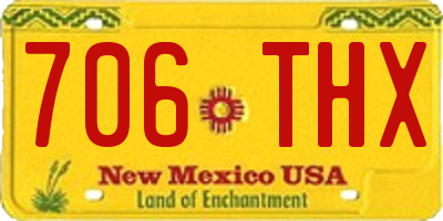 NM license plate 706THX