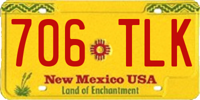 NM license plate 706TLK