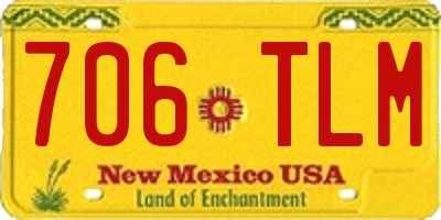 NM license plate 706TLM