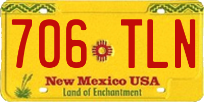NM license plate 706TLN