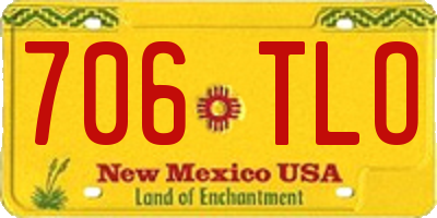 NM license plate 706TLO