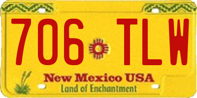 NM license plate 706TLW