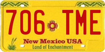NM license plate 706TME