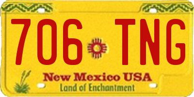 NM license plate 706TNG