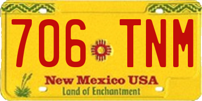 NM license plate 706TNM
