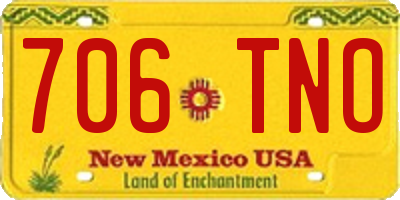 NM license plate 706TNO
