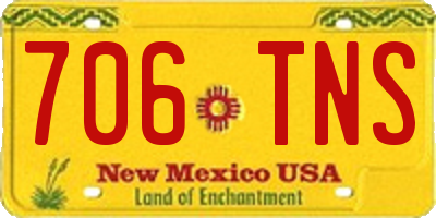NM license plate 706TNS
