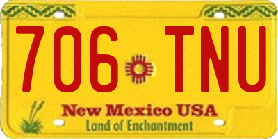 NM license plate 706TNU