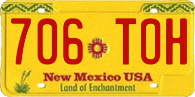 NM license plate 706TOH