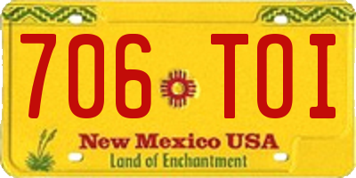 NM license plate 706TOI