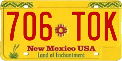 NM license plate 706TOK