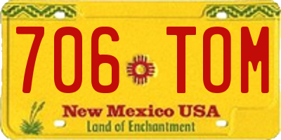 NM license plate 706TOM