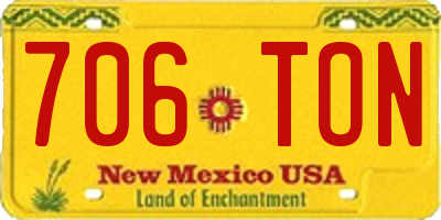NM license plate 706TON