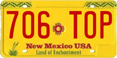 NM license plate 706TOP