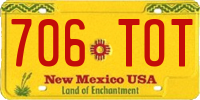 NM license plate 706TOT