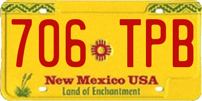 NM license plate 706TPB