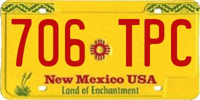 NM license plate 706TPC
