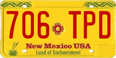 NM license plate 706TPD