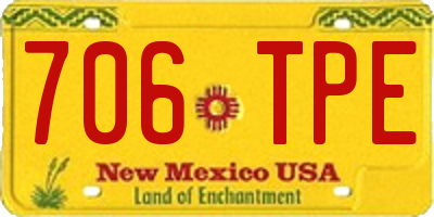 NM license plate 706TPE