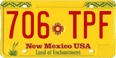 NM license plate 706TPF