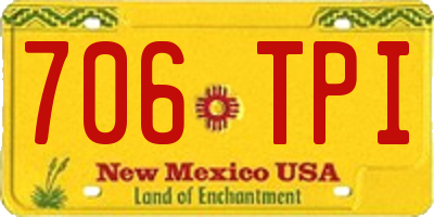 NM license plate 706TPI