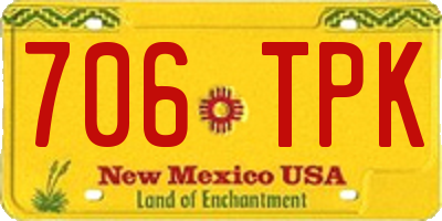 NM license plate 706TPK