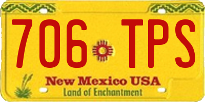 NM license plate 706TPS