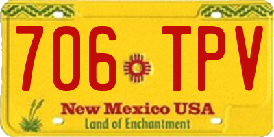 NM license plate 706TPV