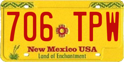 NM license plate 706TPW