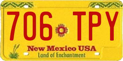 NM license plate 706TPY