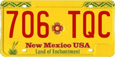 NM license plate 706TQC