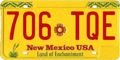 NM license plate 706TQE