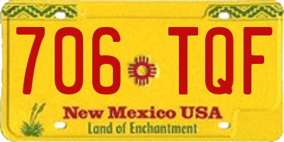NM license plate 706TQF