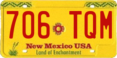 NM license plate 706TQM