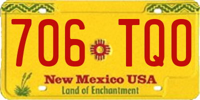 NM license plate 706TQO