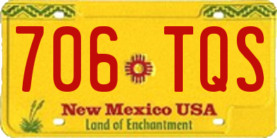 NM license plate 706TQS