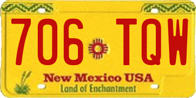 NM license plate 706TQW