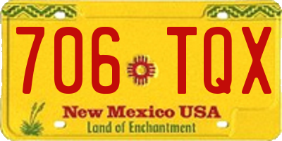 NM license plate 706TQX