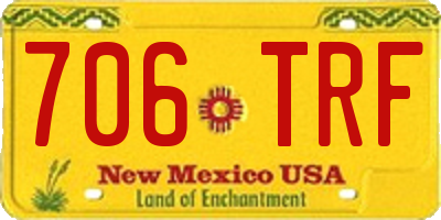NM license plate 706TRF