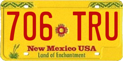 NM license plate 706TRU