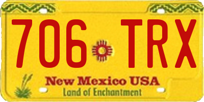 NM license plate 706TRX